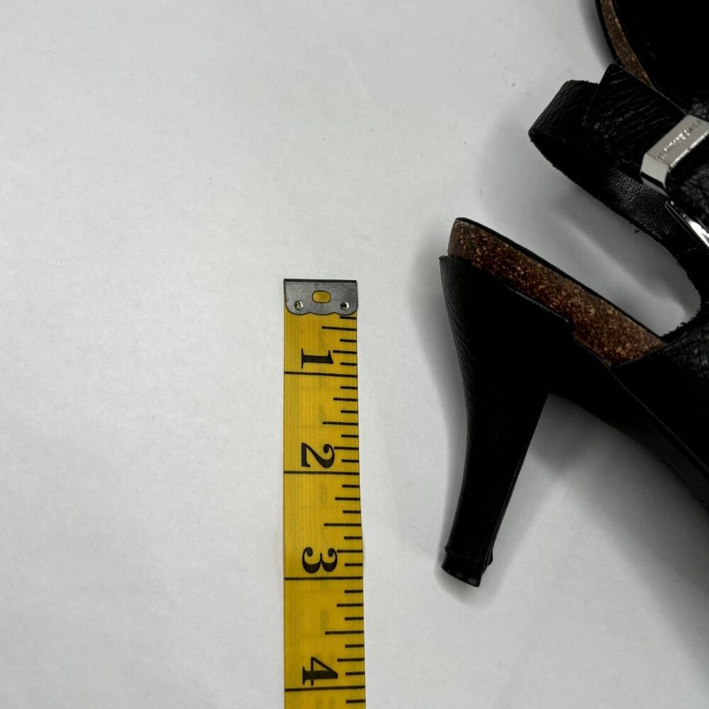 Vince Camuto Black Leather Strap Slingback Kitten Heels Sandals Womens Designer - Picture 11 of 11